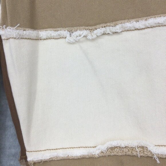 Machine Jeans 7 Flare Patch Brown Colorblock Y2K 90s Bell Bottom Boho - Picture 4 of 15